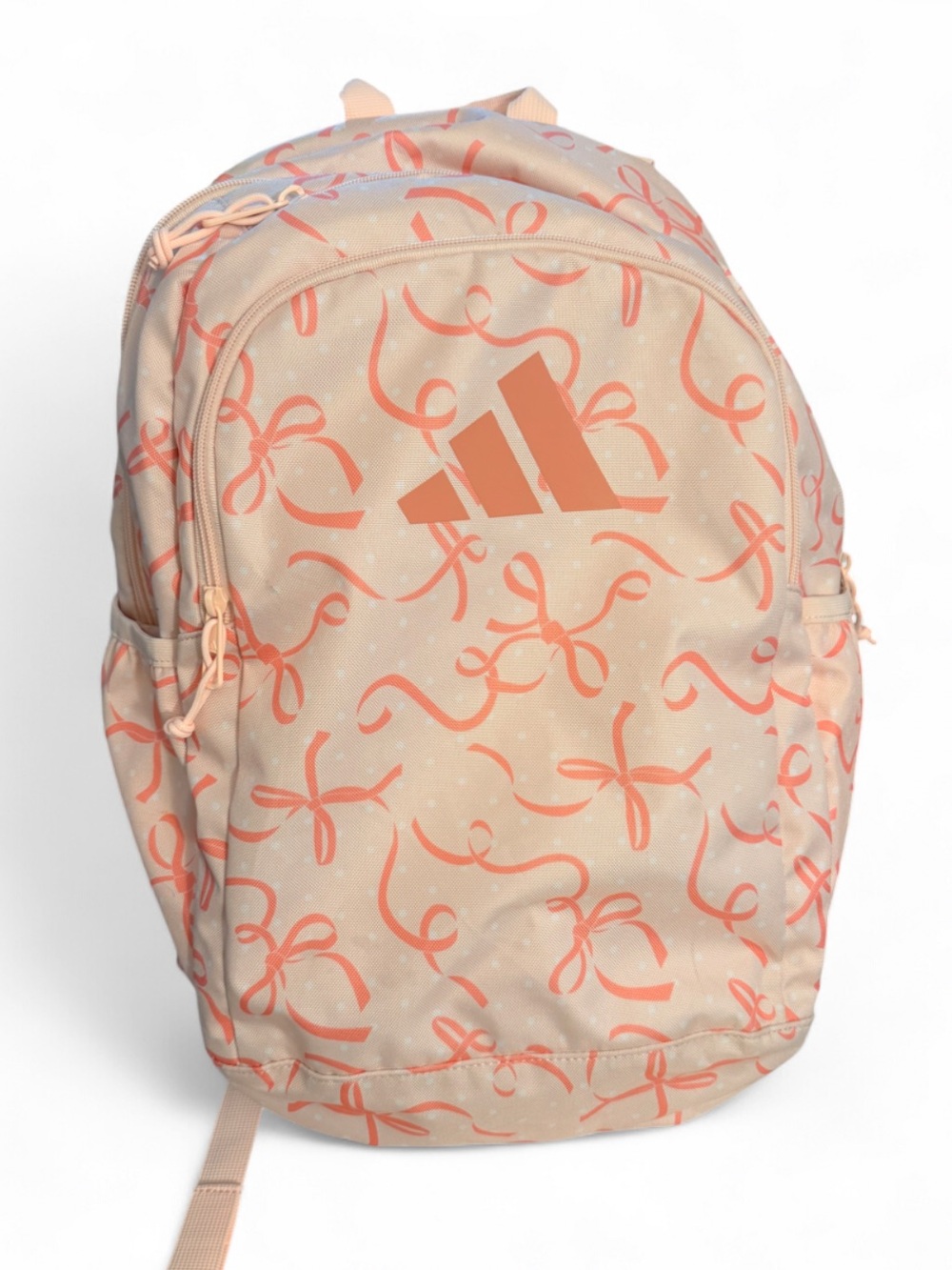 adidas Kids Cream & Coral Ribbon Print Backpack